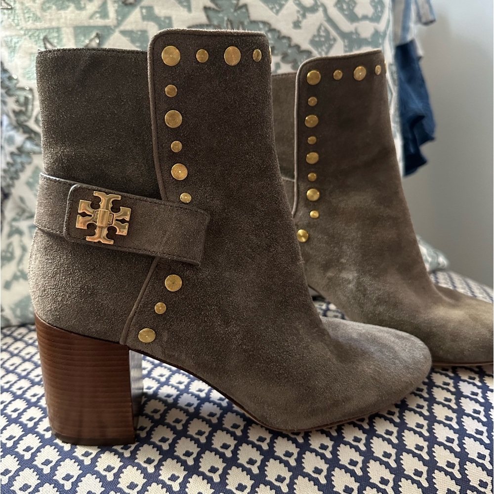 tory burch suede wedge booties